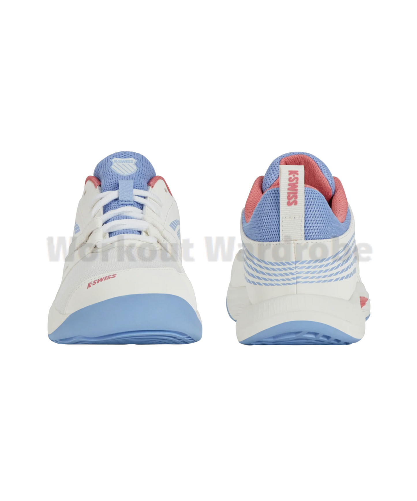 K-Swiss SpeedTrac Youth Tennis Shoes – Bright White/Open Air/Strawberry Ice