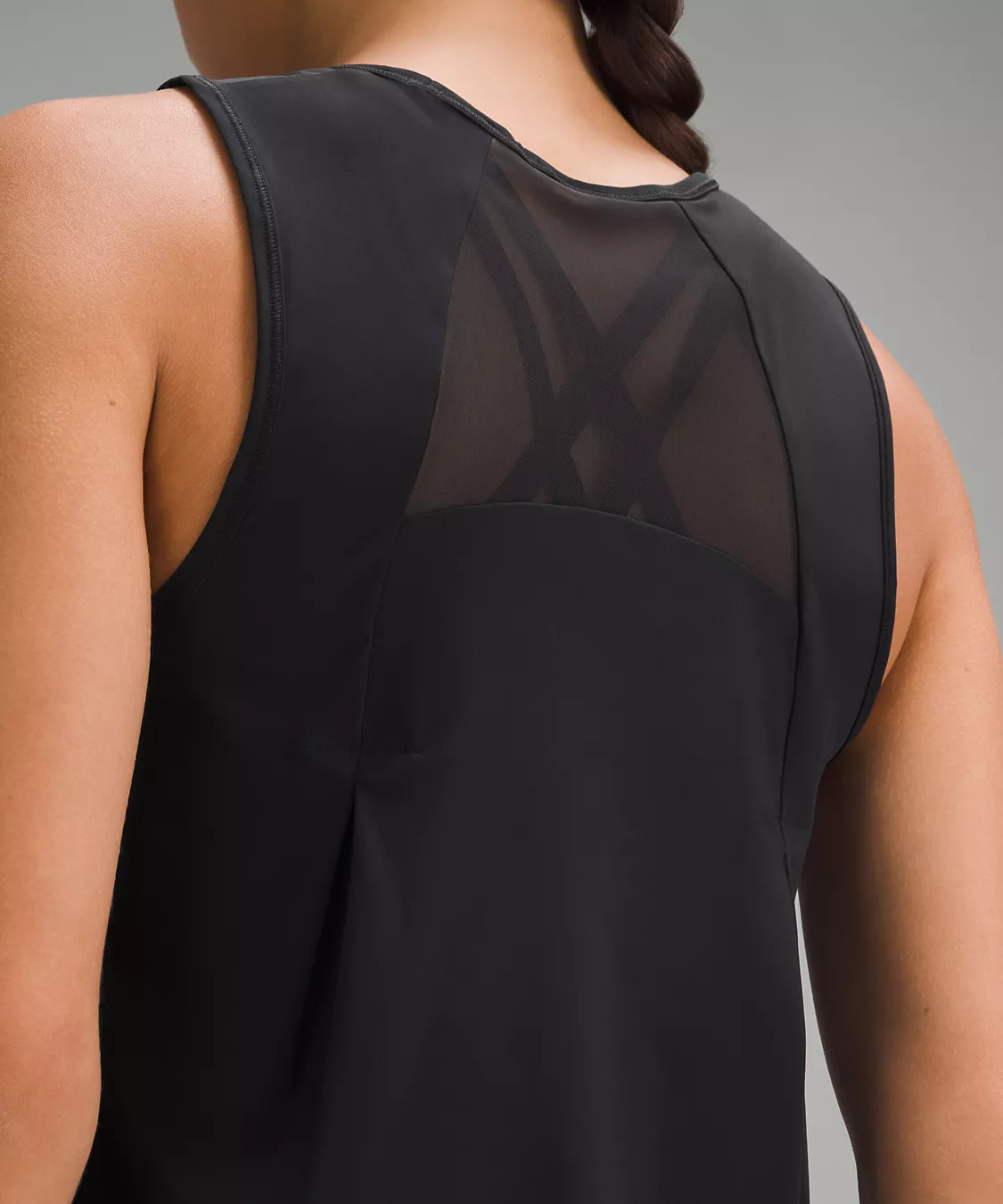 Sculpt Cropped Tank Top Pleated - Black