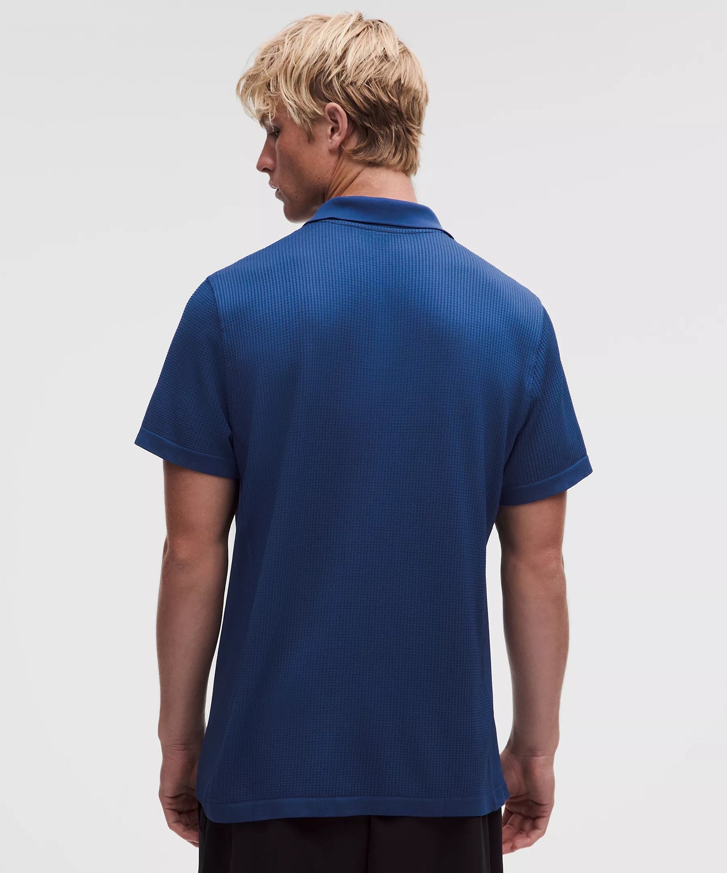 Textured Seamless Polo Shirt - True Navy/Clubhouse Blue
