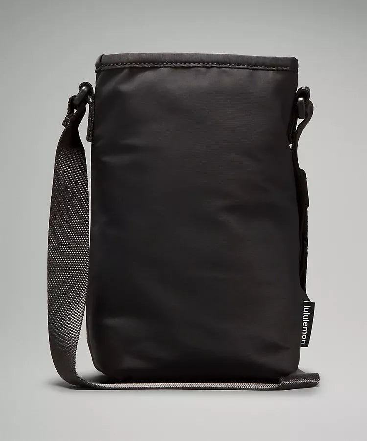 2L Water Bottle Crossbody Bag with Front Pocket - Black
