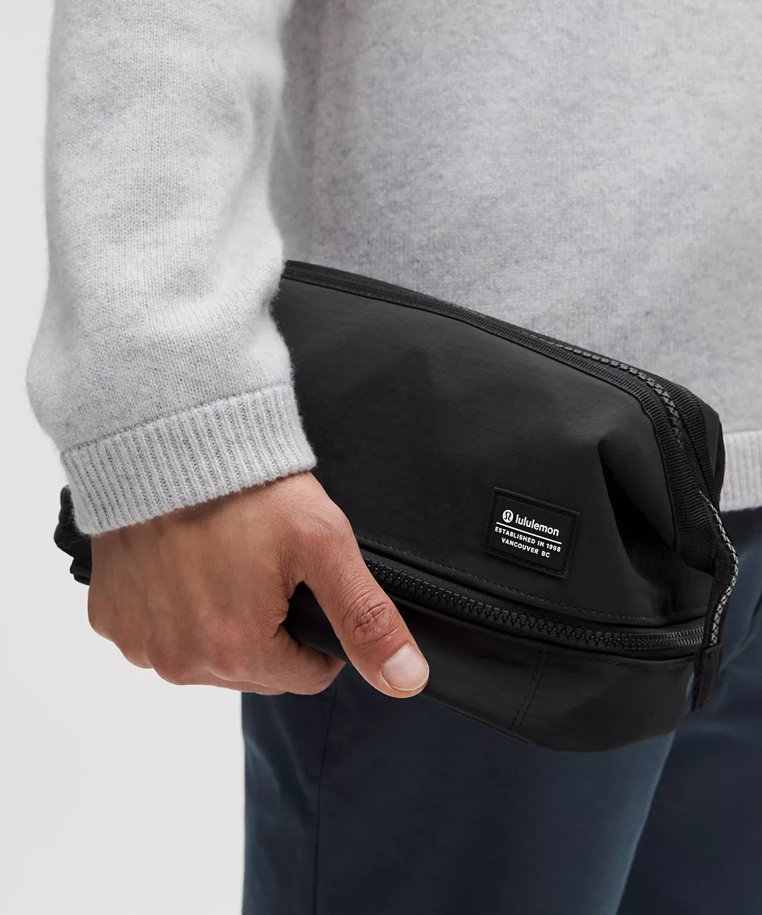Dual-Compartment Travel Toiletry Bag - Black