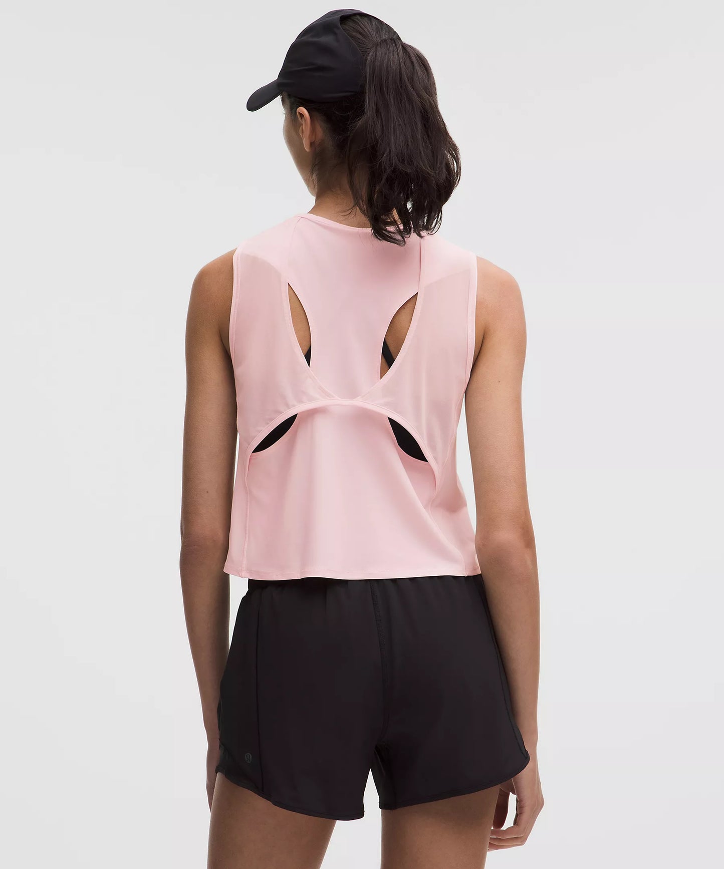 Sculpt Cropped Cross-Vent Tank Top - Blissful Pink