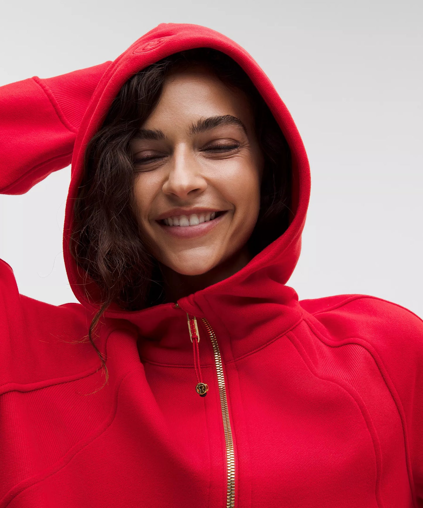 Scuba Oversized Half-Zip Hoodie - True Red