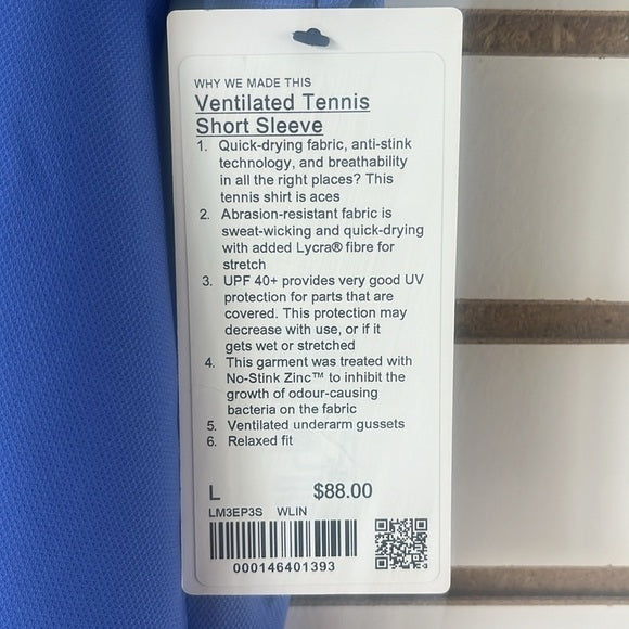 Ventilated Tennis Short Sleeve - Blue