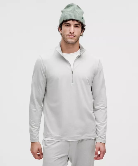Soft Jersey Half Zip - Heathered Vapor/Heathered Silver Drop
