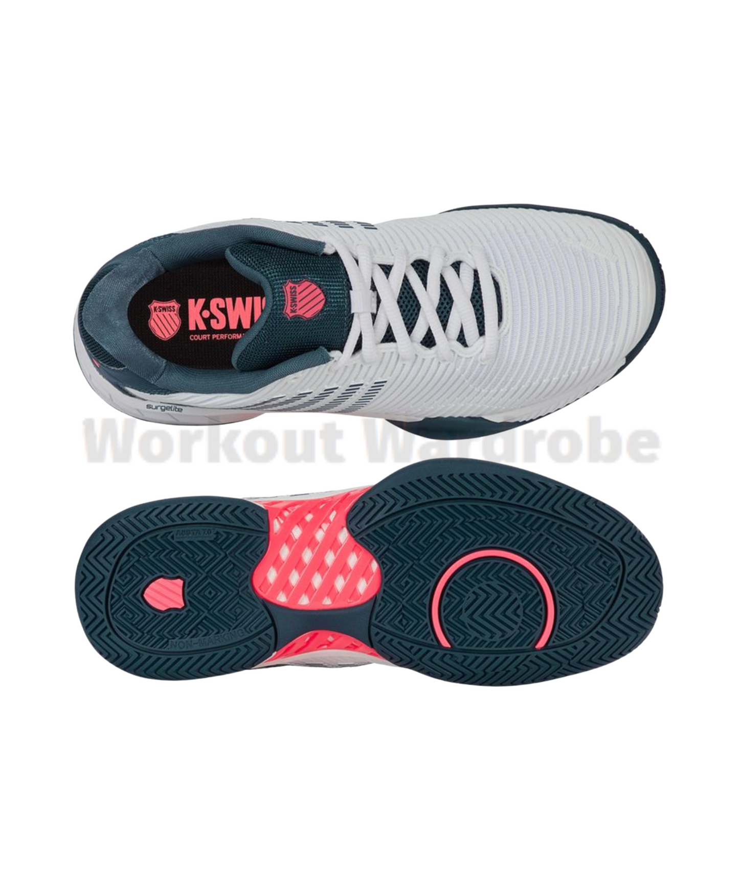 K-Swiss Hypercourt Express 2 Men's Tennis Shoes – White/Stargazer/Neon Blaze