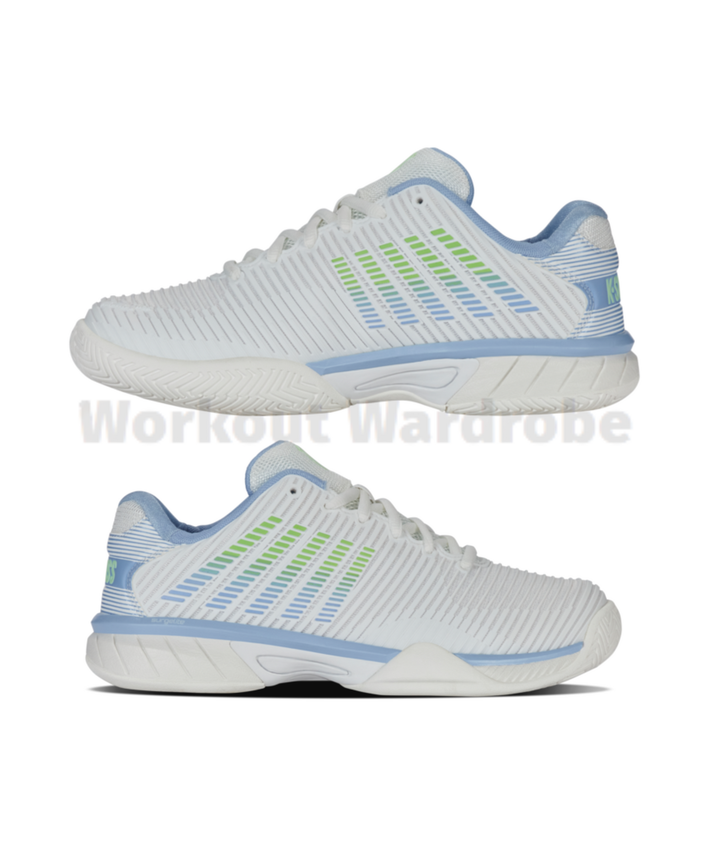 K-Swiss Hypercourt Express 2 Men's Tennis Shoes – Lucent White/Dutch Canal/Paradise Green