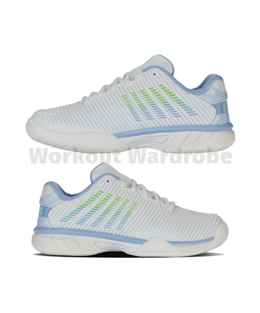 K-Swiss Hypercourt Express 2 Men's Tennis Shoes – Lucent White/Dutch Canal/Paradise Green