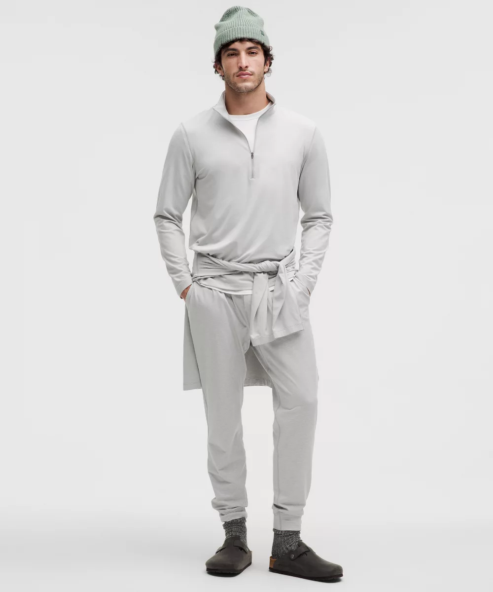 Soft Jersey Half Zip - Heathered Vapor/Heathered Silver Drop