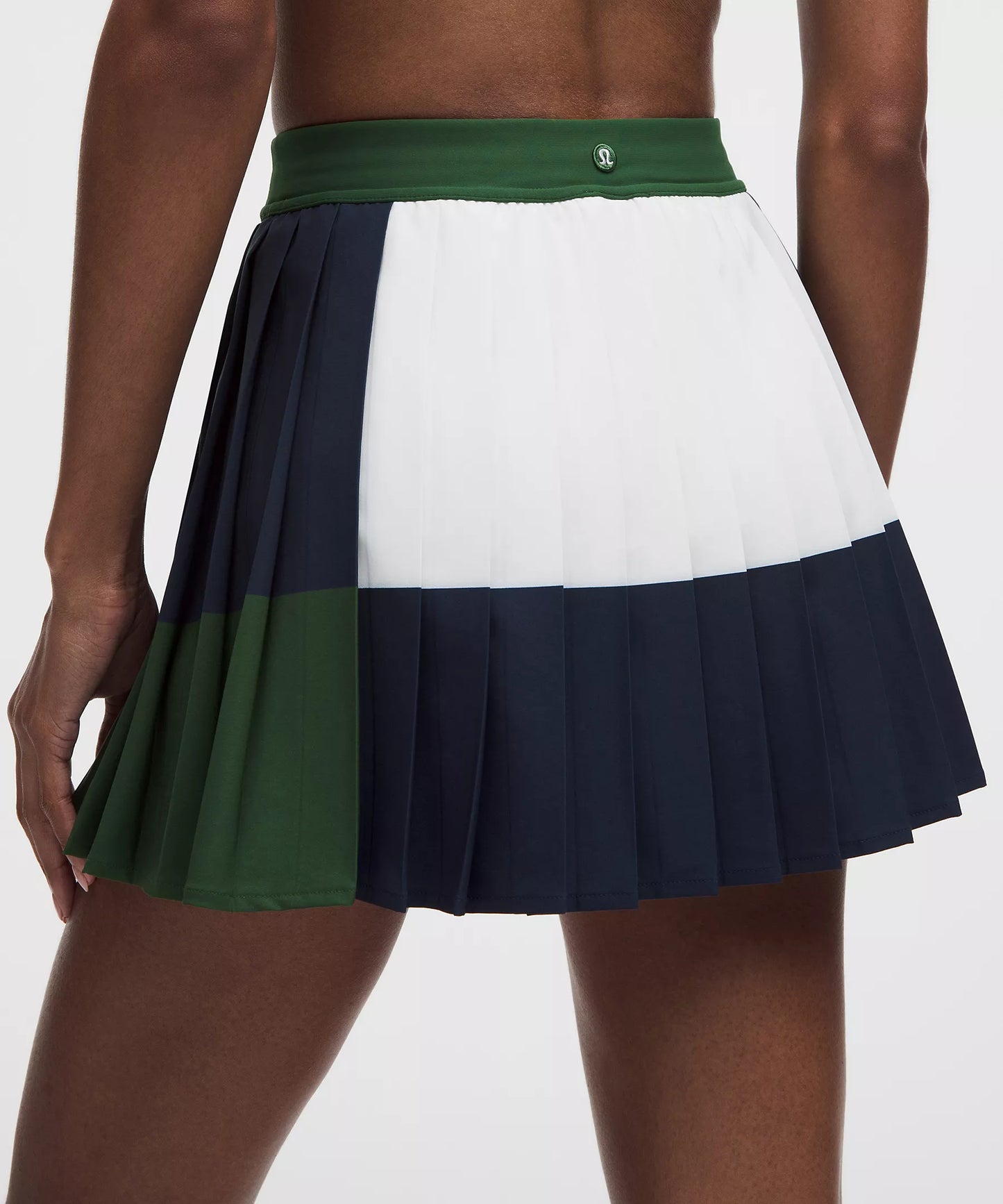 Court Champ Pleated High-Rise Tennis Skirt - White/Club Blue/Ivy Grove
