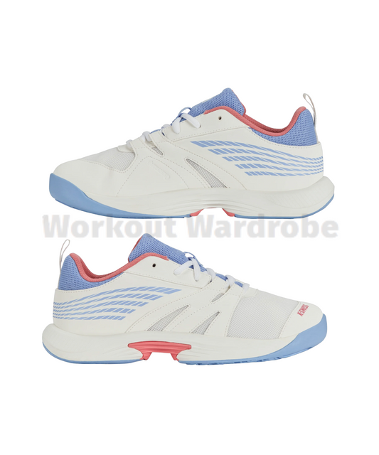 K-Swiss SpeedTrac Youth Tennis Shoes – Bright White/Open Air/Strawberry Ice