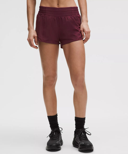 Hotty Hot High-Rise Lined Short 2.5" - Cassis