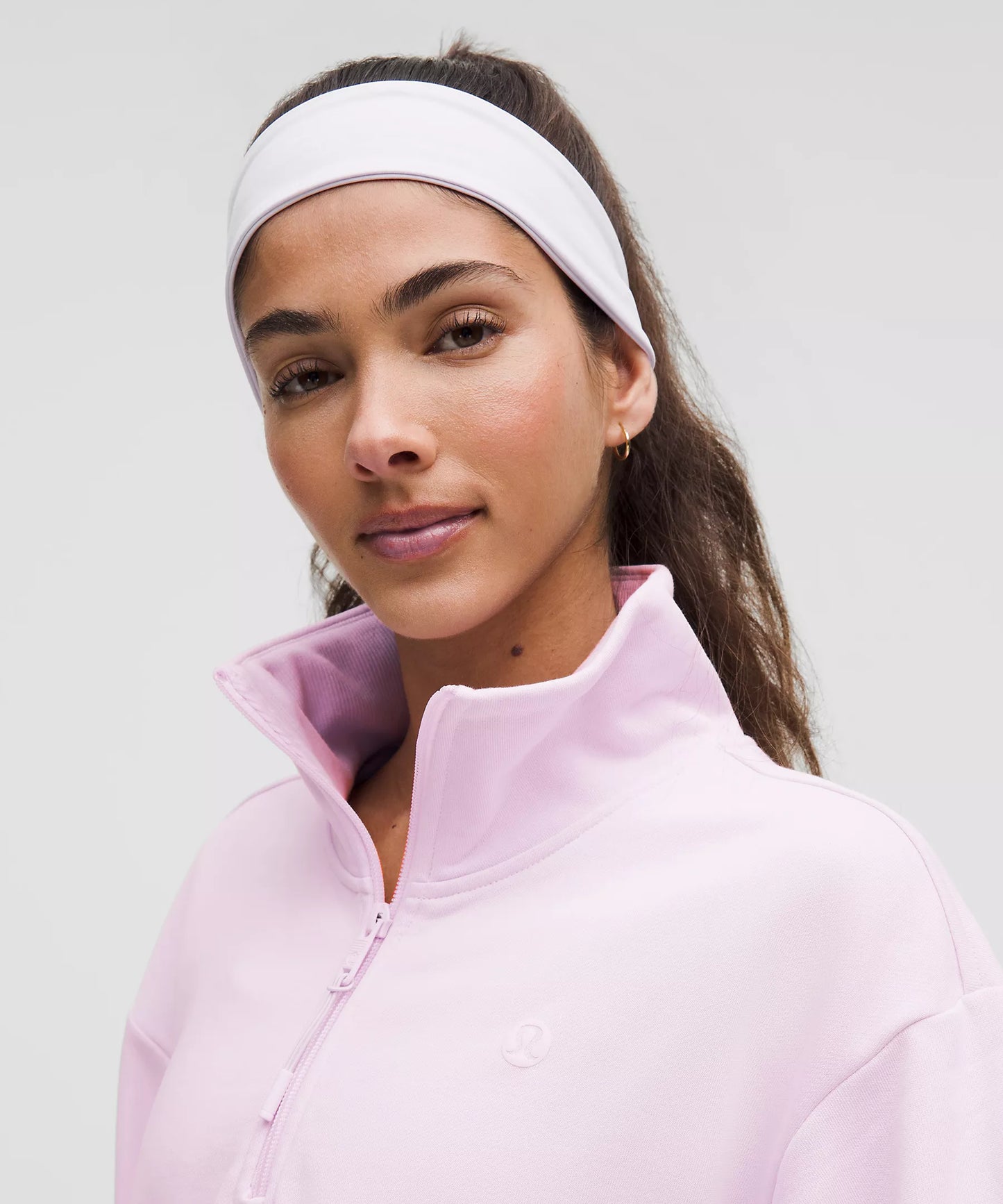 Cotton Terry Tennis Half Zip - Pink Organza