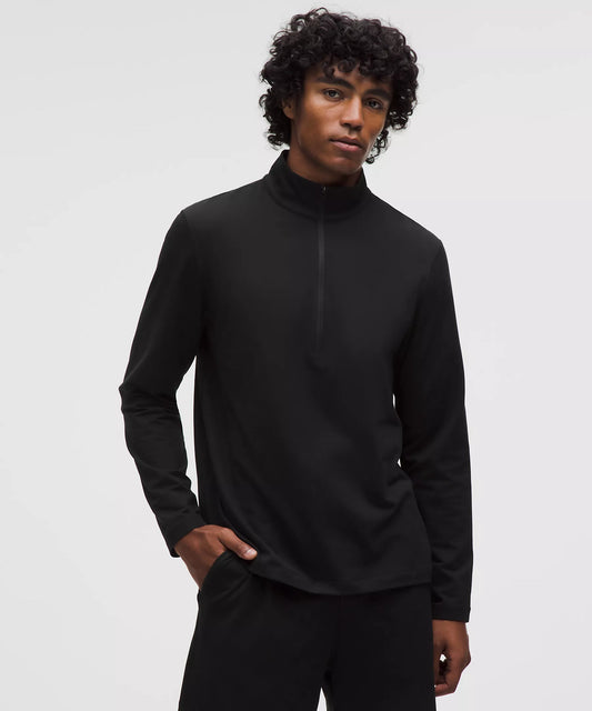 Soft Jersey Half Zip - Black