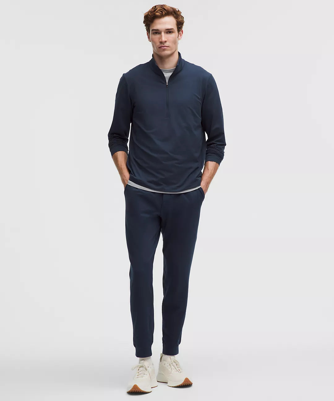 Men's Soft Jersey Half-Zip Pullover - Club Blue