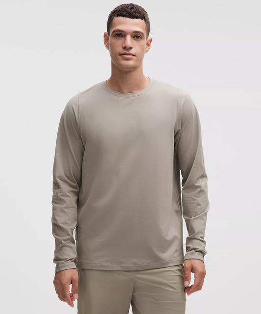 Rulu Fleece Crewneck Long-Sleeve Shirt - Warm Ash Grey
