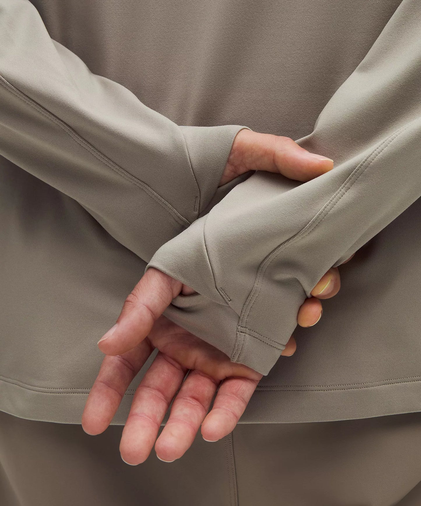 Rulu Fleece Crewneck Long-Sleeve Shirt - Warm Ash Grey