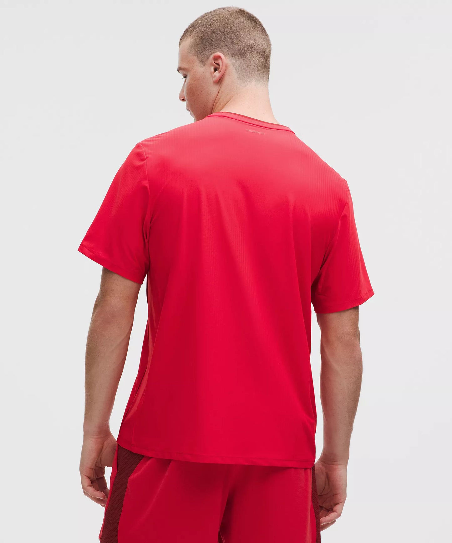 UV-Protective Striped Mesh Tennis T-Shirt - Lulu Red