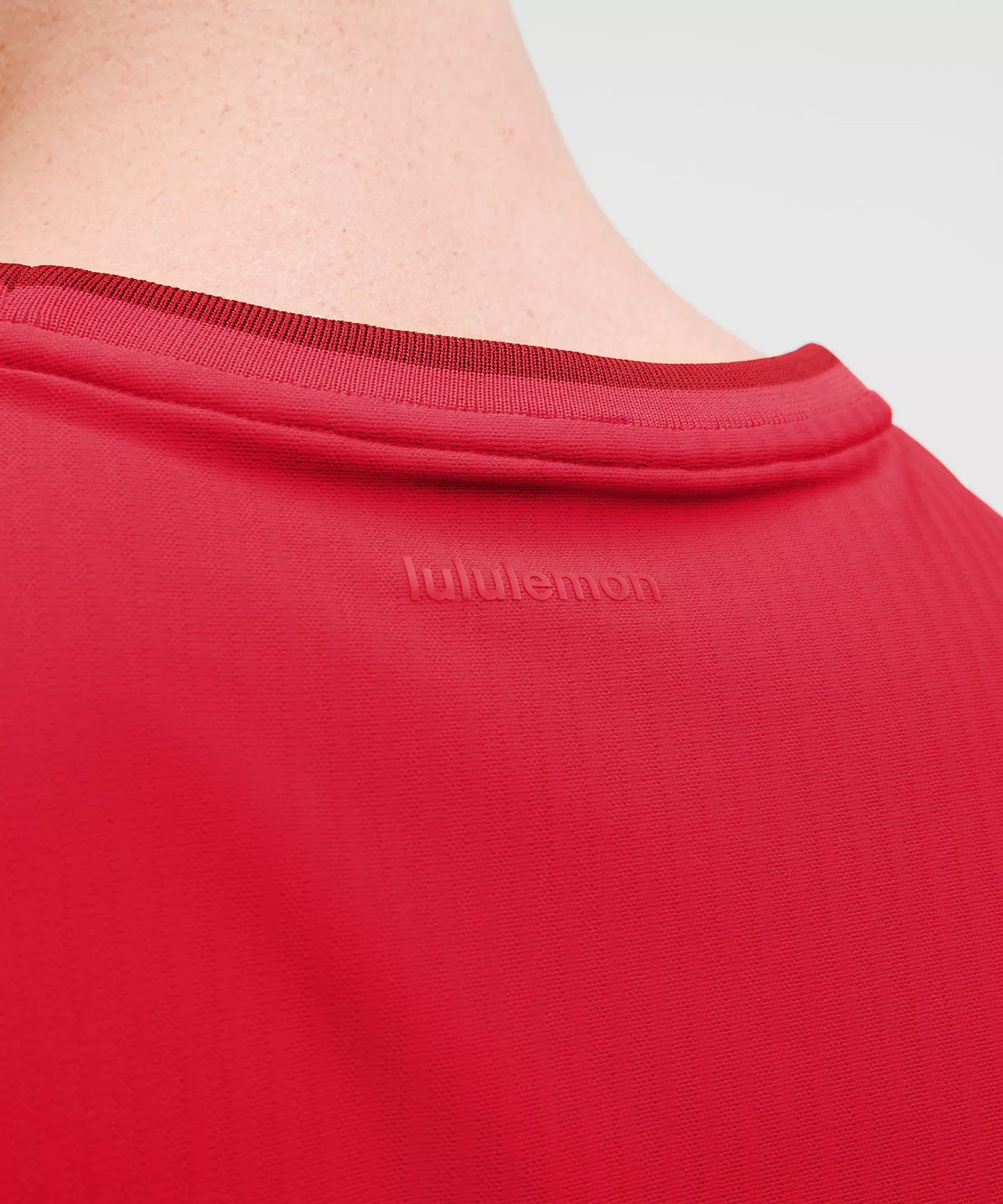 UV-Protective Striped Mesh Tennis T-Shirt - Lulu Red
