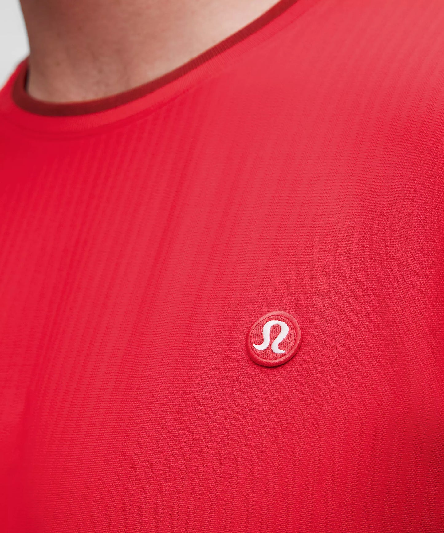 UV-Protective Striped Mesh Tennis T-Shirt - Lulu Red