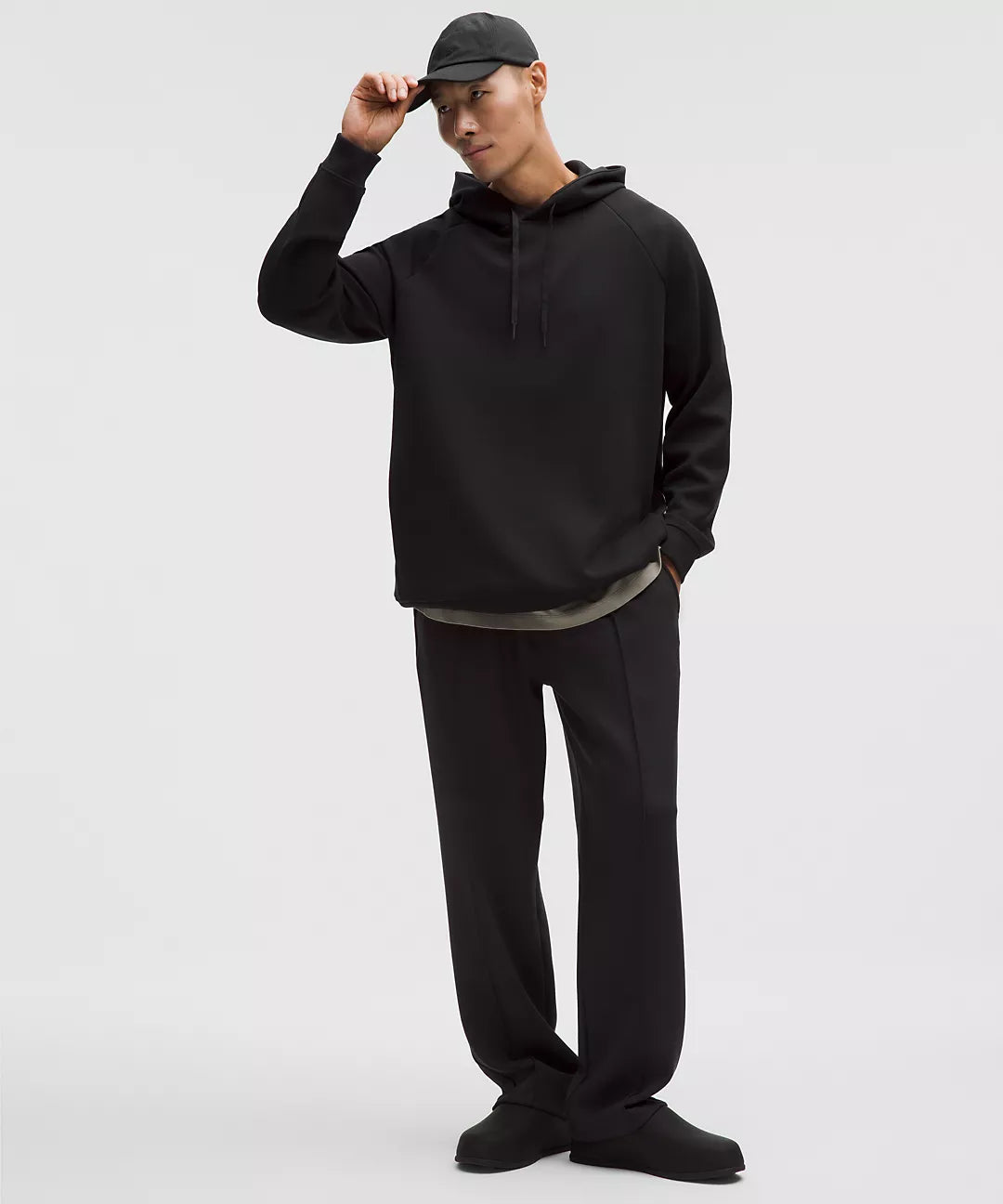 Men's Smooth Spacer Classic-Fit Pullover Hoodie - Black