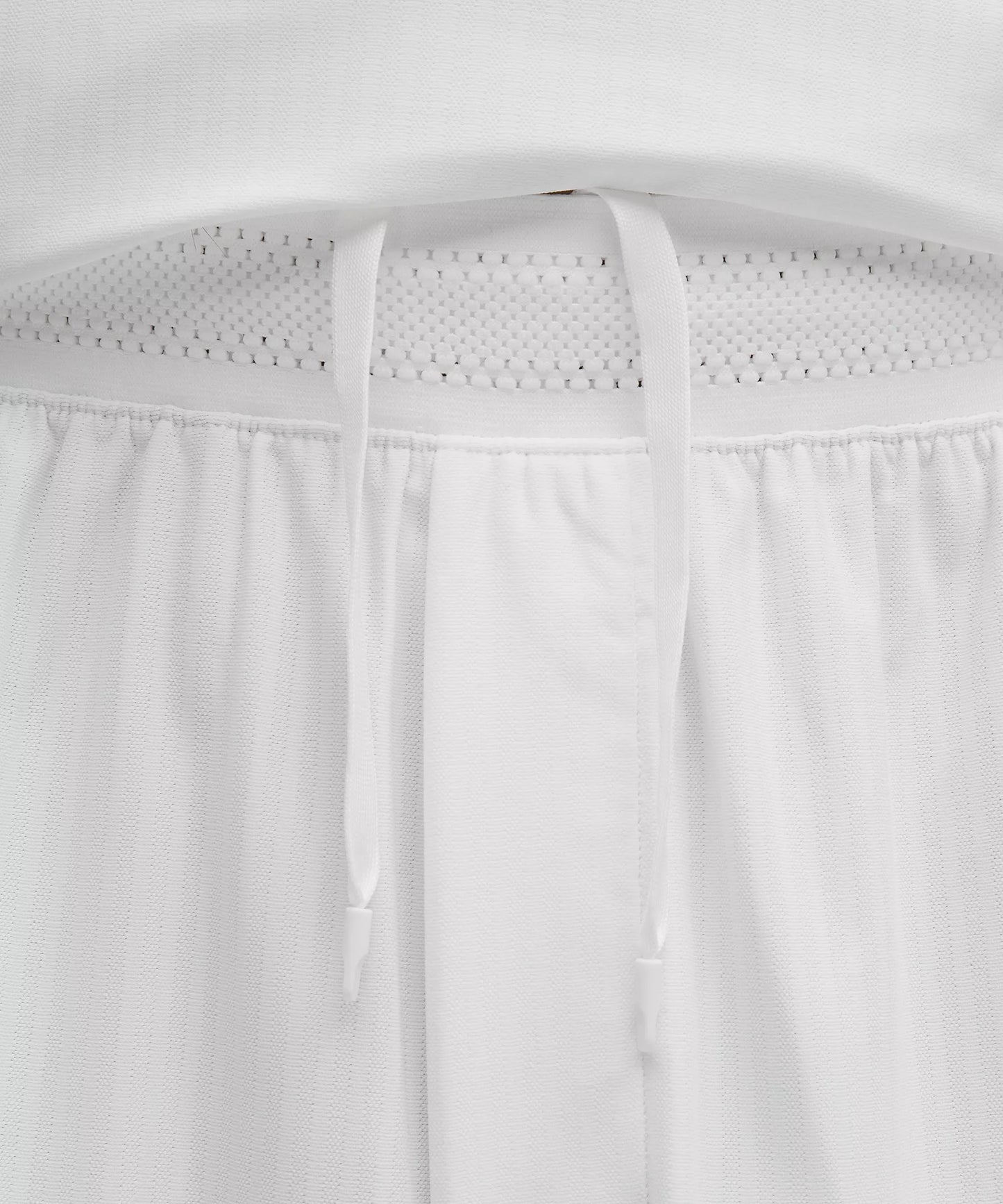 Striped Mesh Tennis Short 5" - White