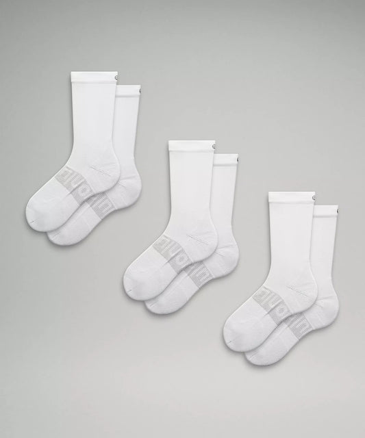 Men's Power Stride Crew Socks (3 Pack) - White