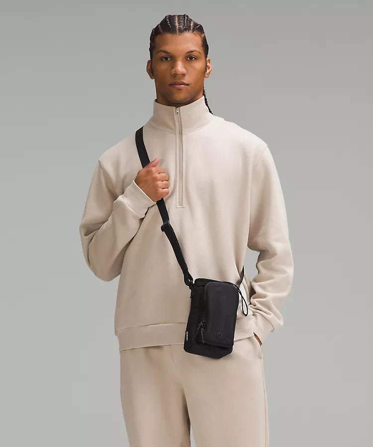 2L Water Bottle Crossbody Bag with Front Pocket - Black