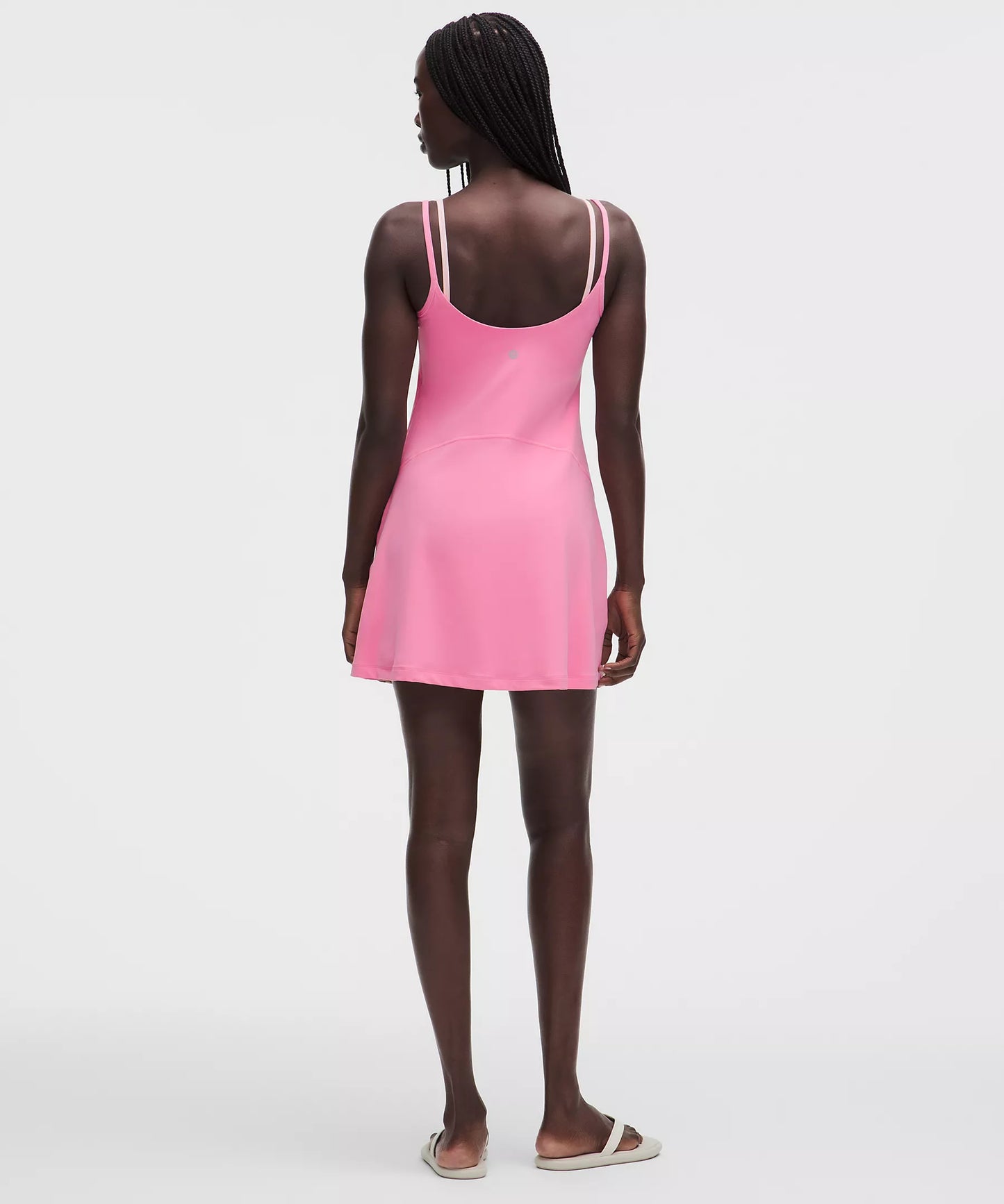 Women's Layered V-Neck Athletic Align Dress - Candy Cloud/Pink Pearl