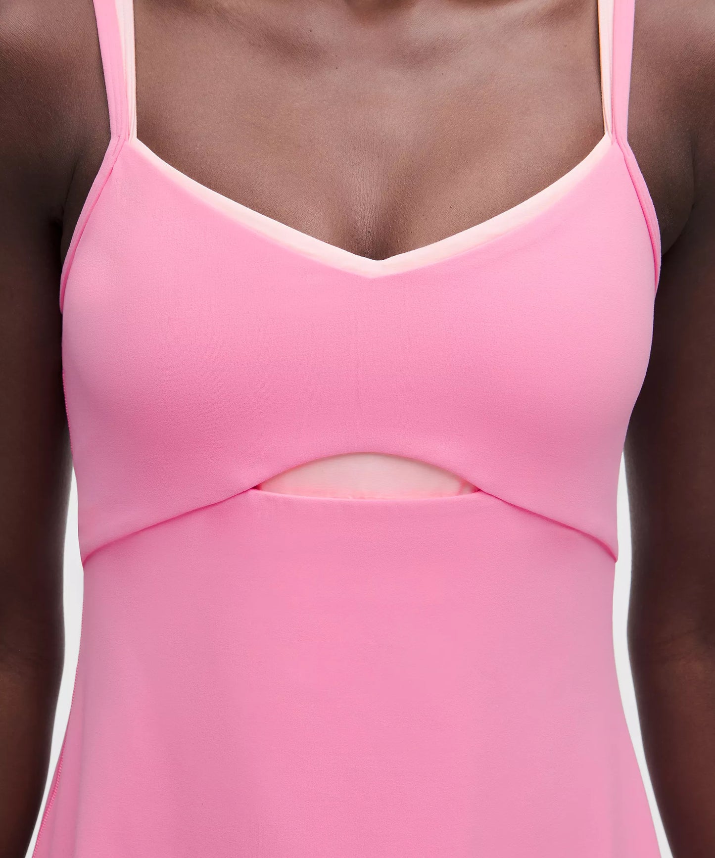 Women's Layered V-Neck Athletic Align Dress - Candy Cloud/Pink Pearl