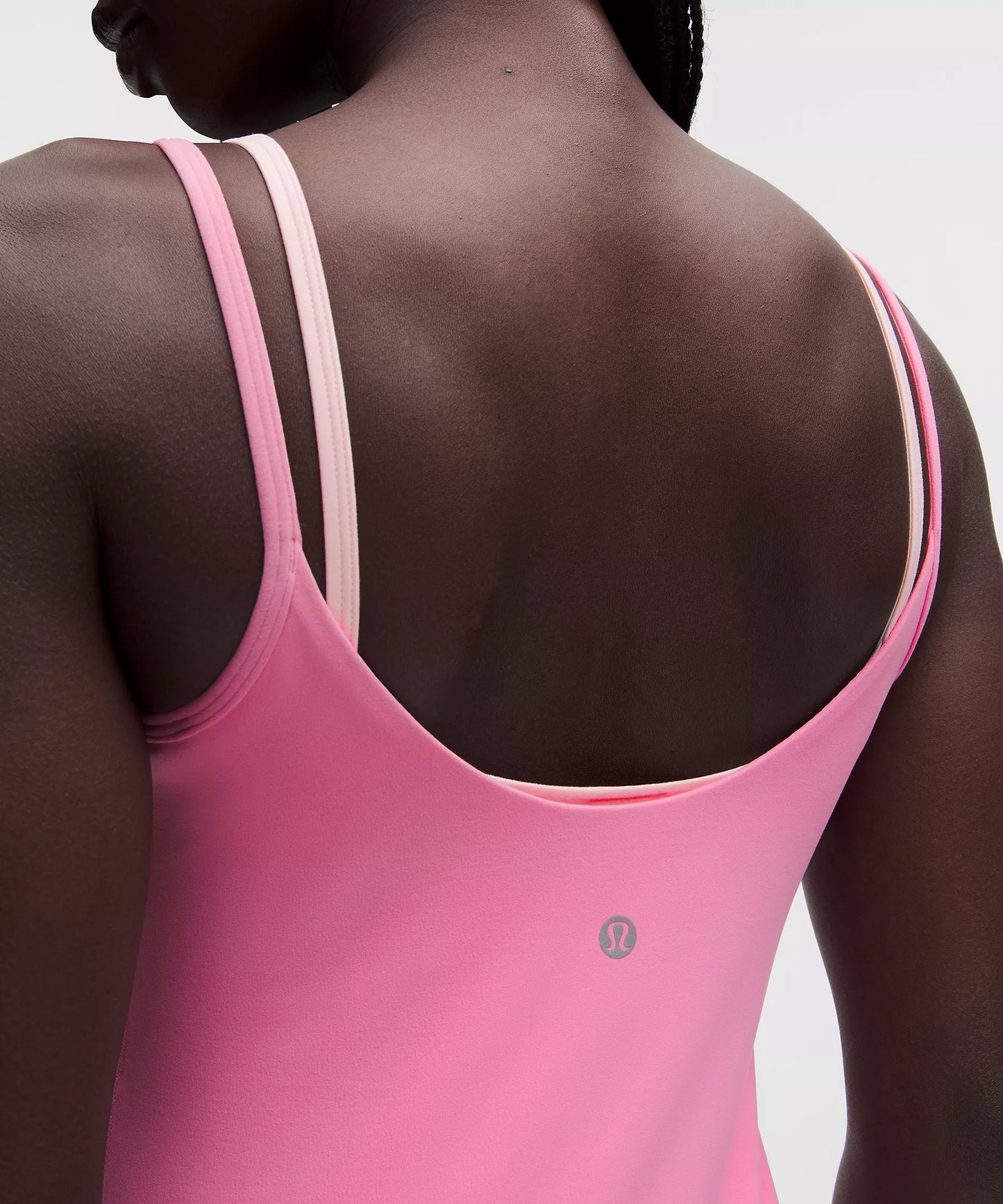 Women's Layered V-Neck Athletic Align Dress - Candy Cloud/Pink Pearl