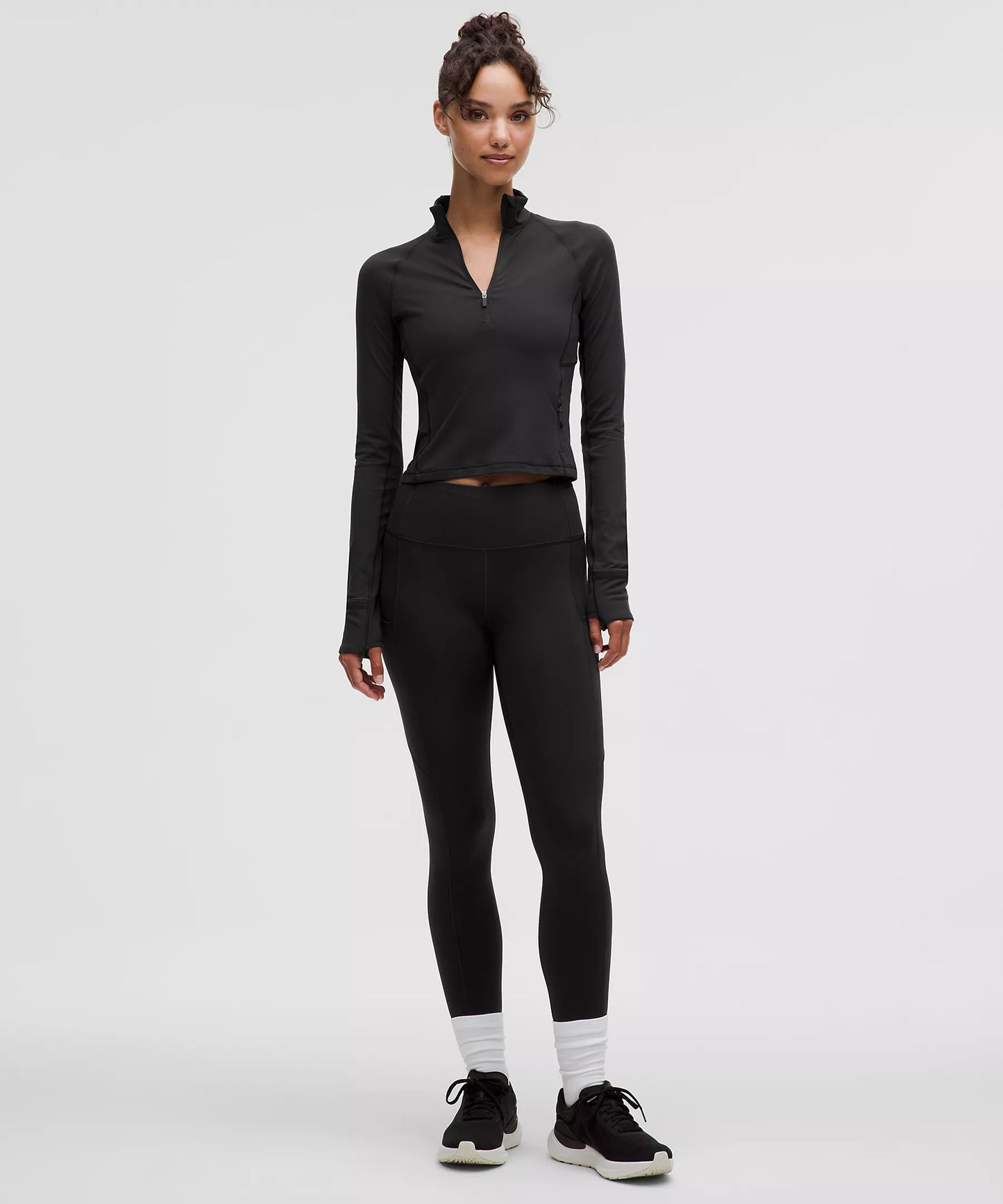 It's Rulu Cropped Half Zip *Updated - Black