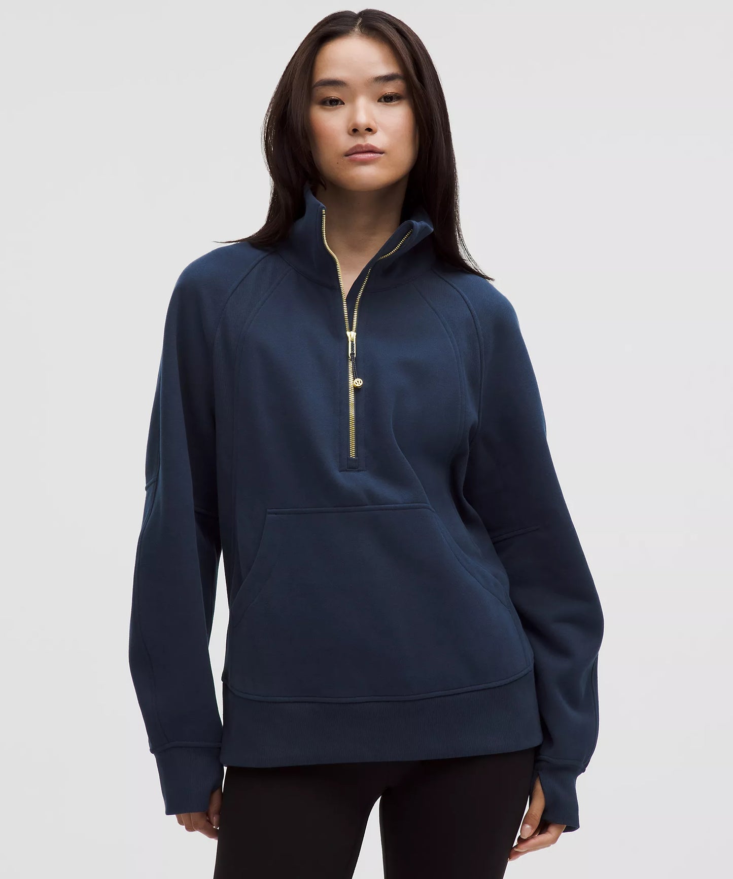Scuba Oversized Funnel-Neck Half Zip Long - Club Blue/Gold