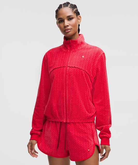 Court Rival Velvet Terry Tennis Jacket - Lulu Red/Dark Sport Red