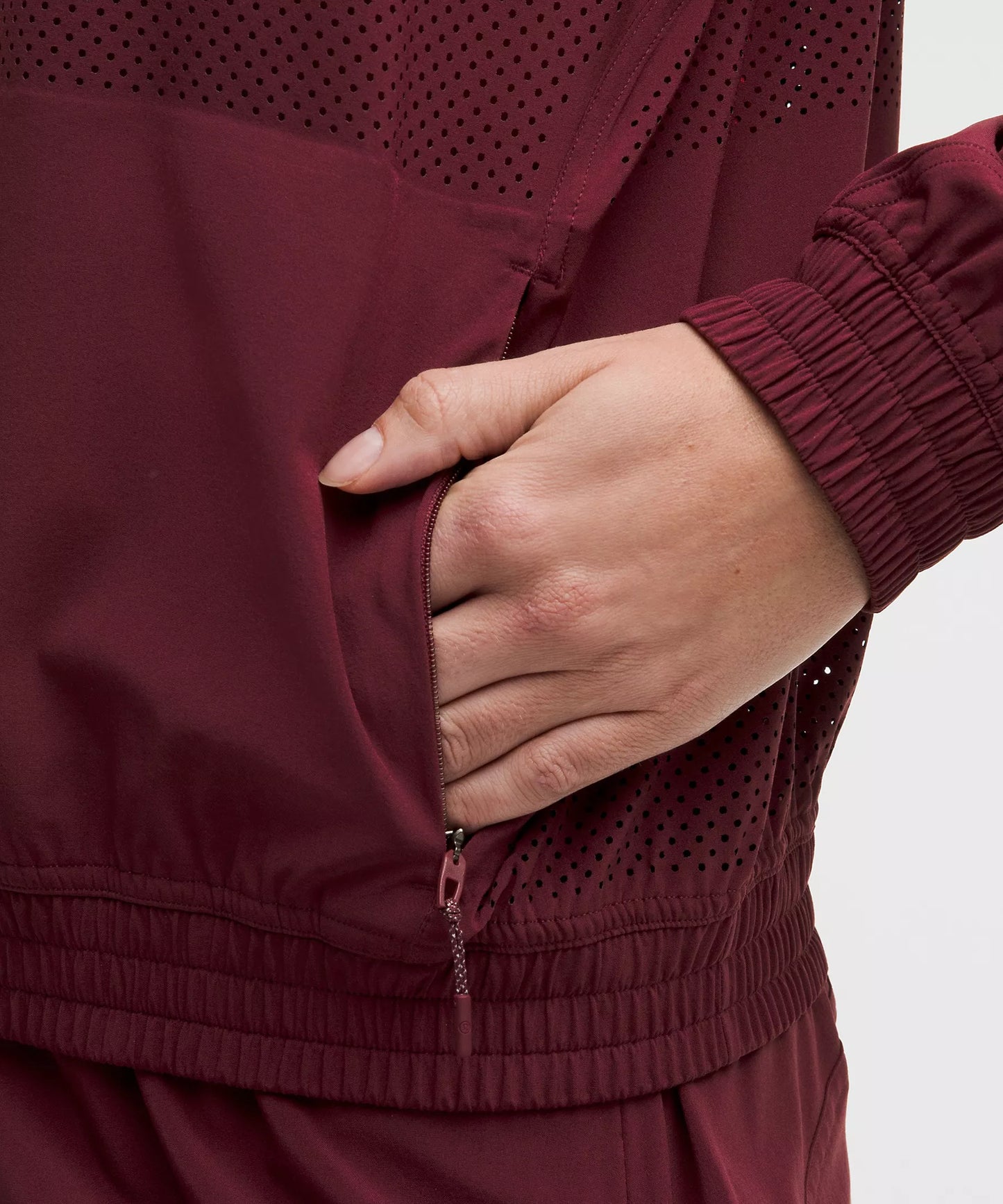 Adapted State Track Jacket (Perforated Stripe) - Burgundy Bay