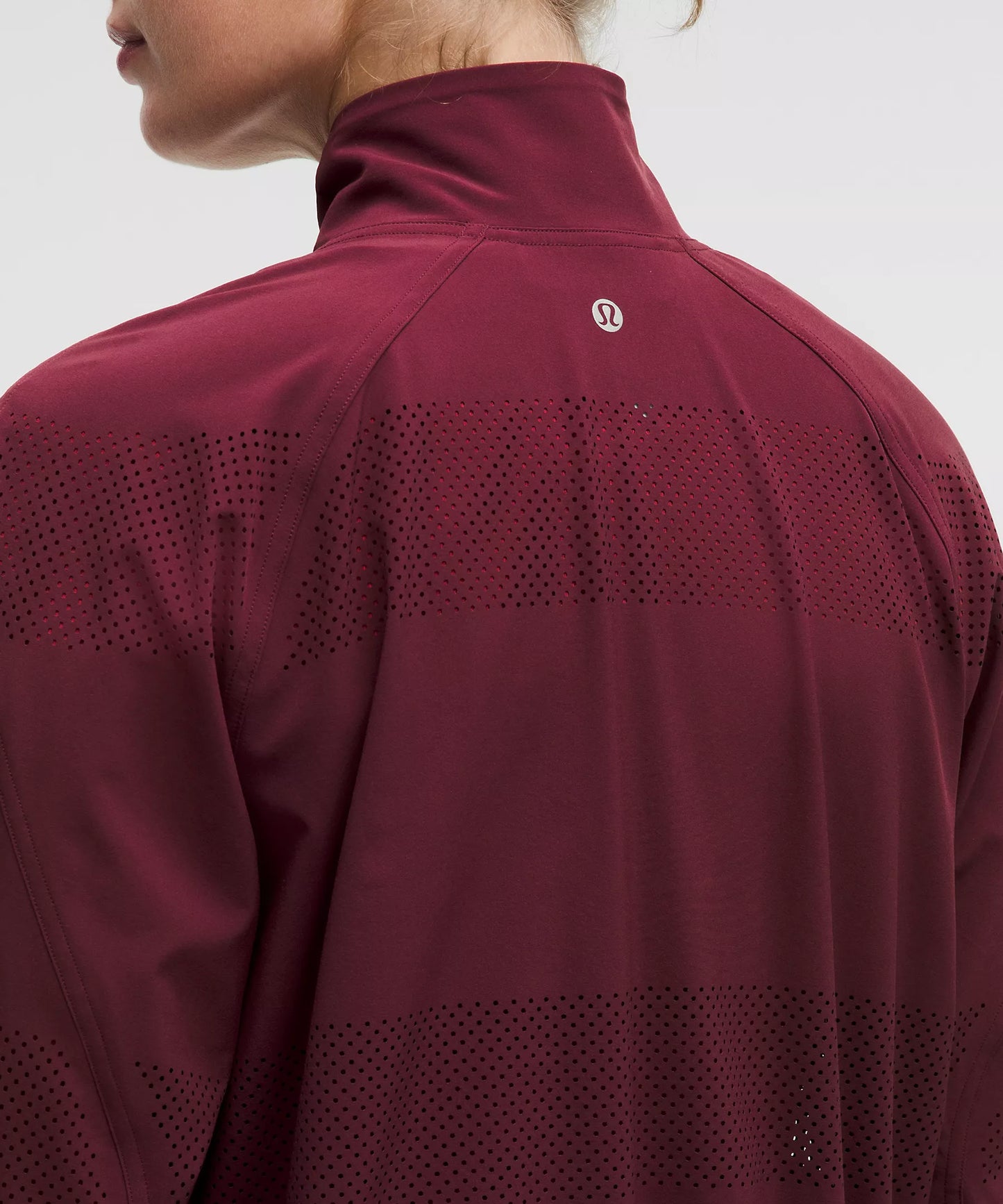 Adapted State Track Jacket (Perforated Stripe) - Burgundy Bay