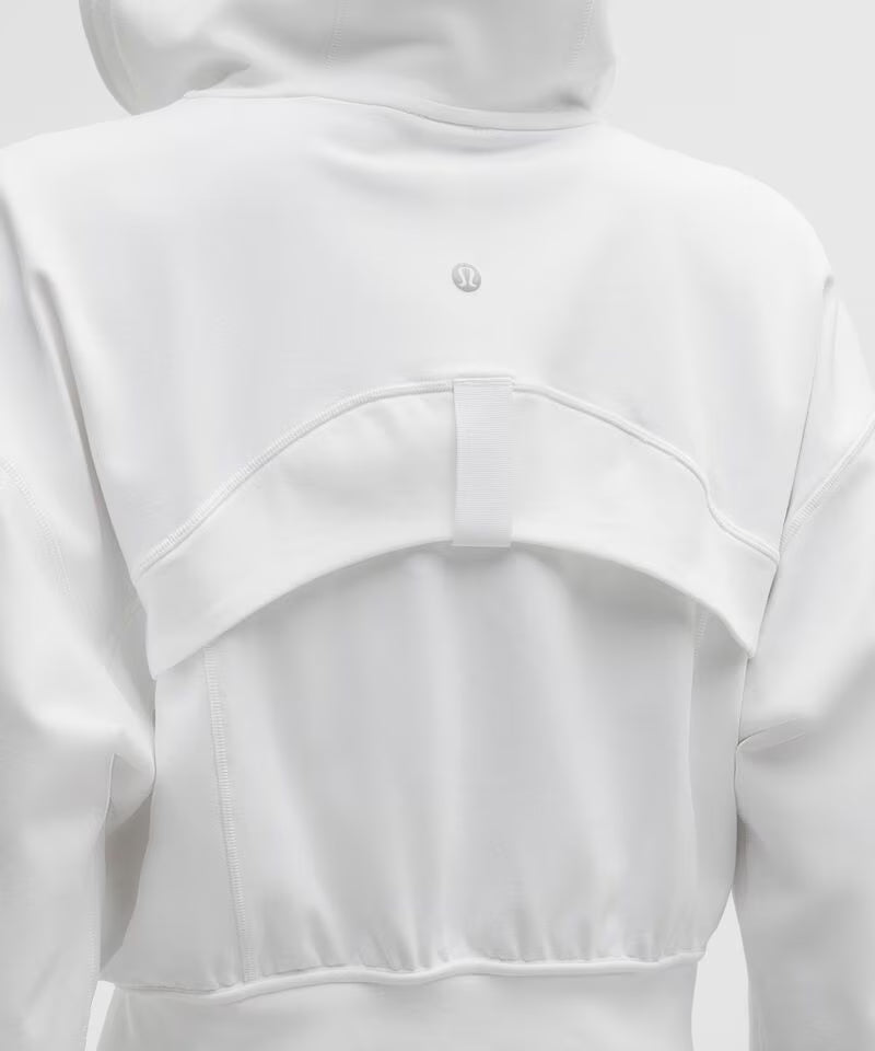 Women's Relaxed-Fit Hooded Athletic Luon Jacket - White