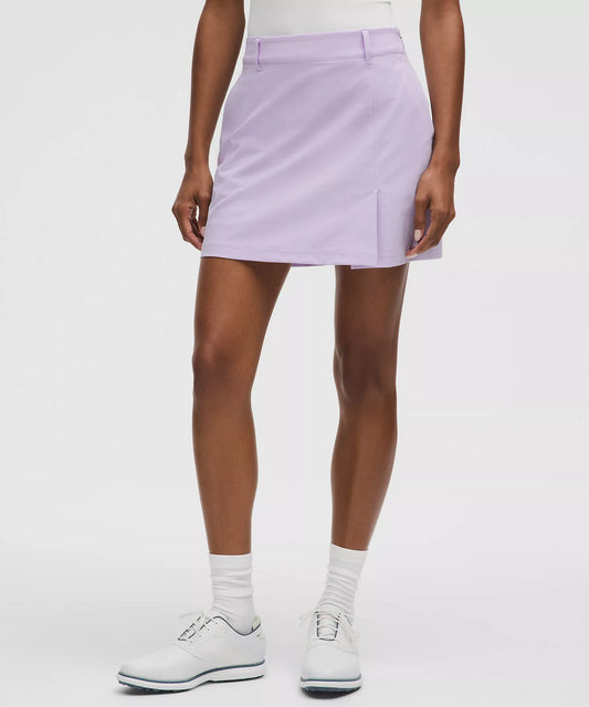 Stretch Twill Front Pleat Golf Skirt - Lavender Frost