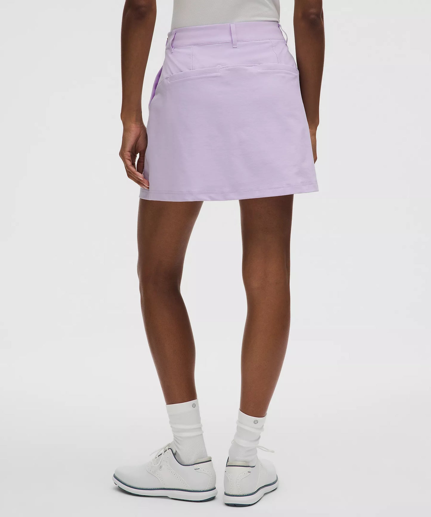 Stretch Twill Front Pleat Golf Skirt - Lavender Frost
