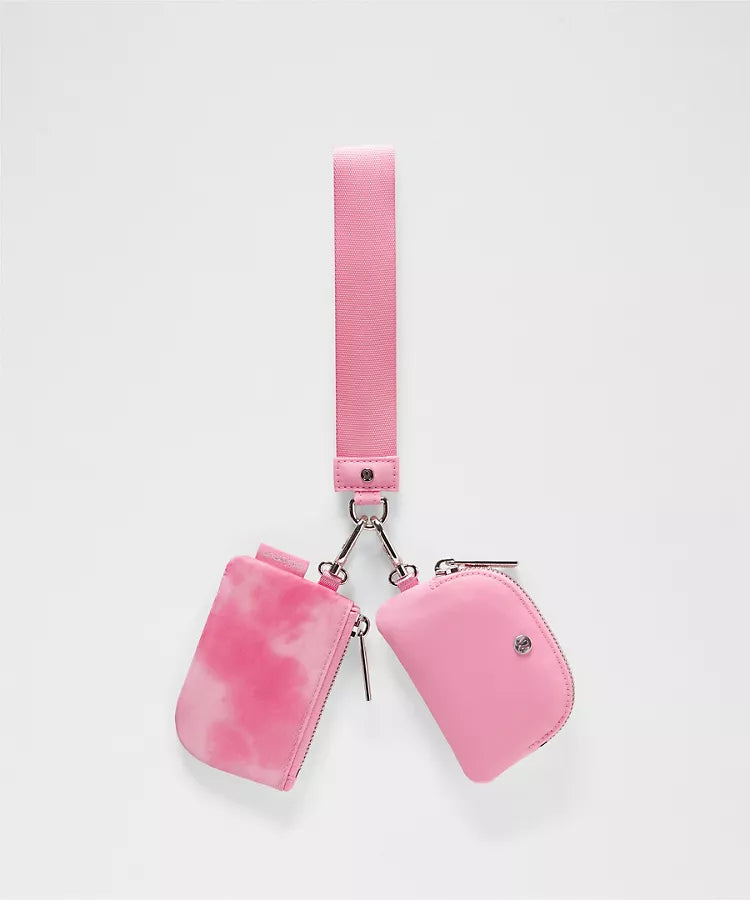 Dual Pouch Wristlet - Strawberry Multi / Candy Cloud