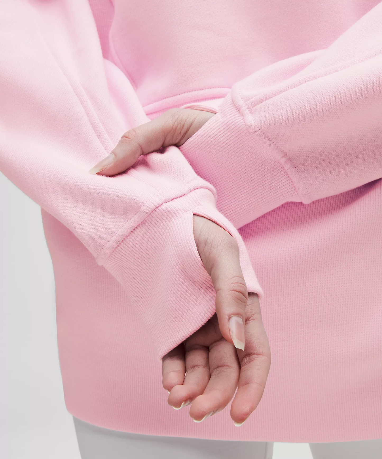Scuba Oversized Funnel-Neck Half Zip Long - Pink Organza