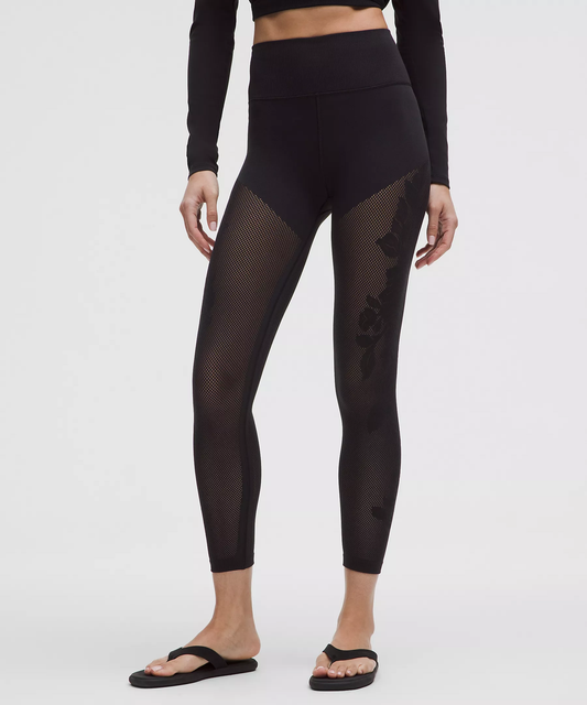 RevealKnit Floral High-Rise 7/8 Tight - Black