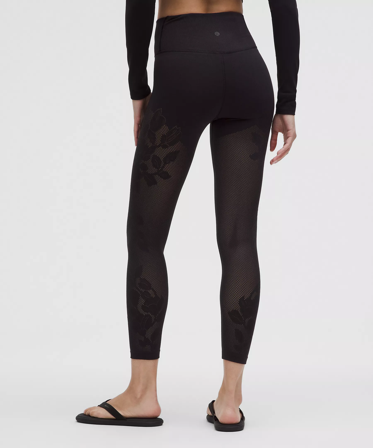 RevealKnit Floral High-Rise 7/8 Tight - Black