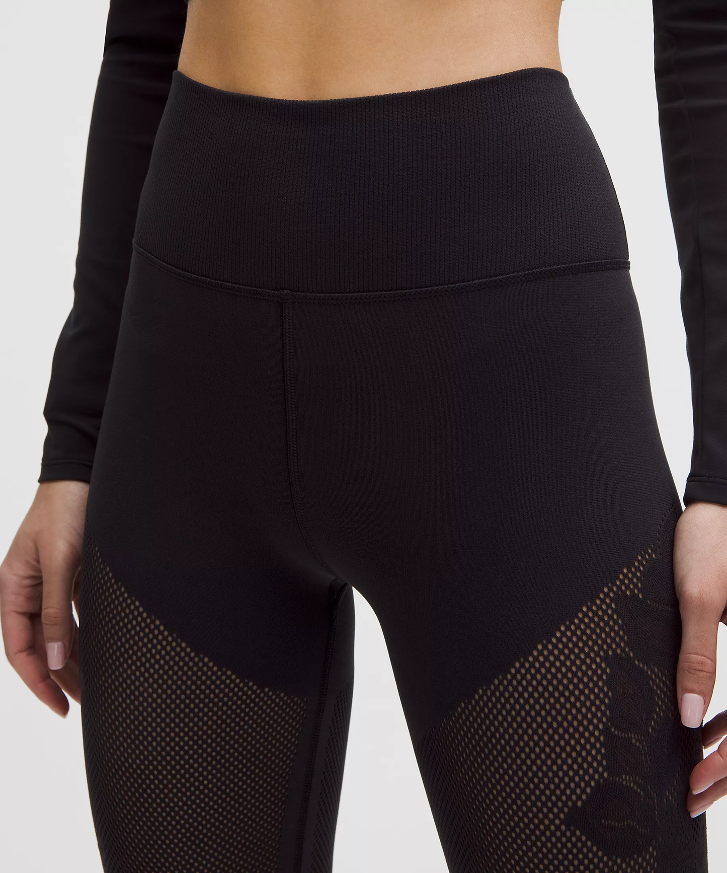 RevealKnit Floral High-Rise 7/8 Tight - Black