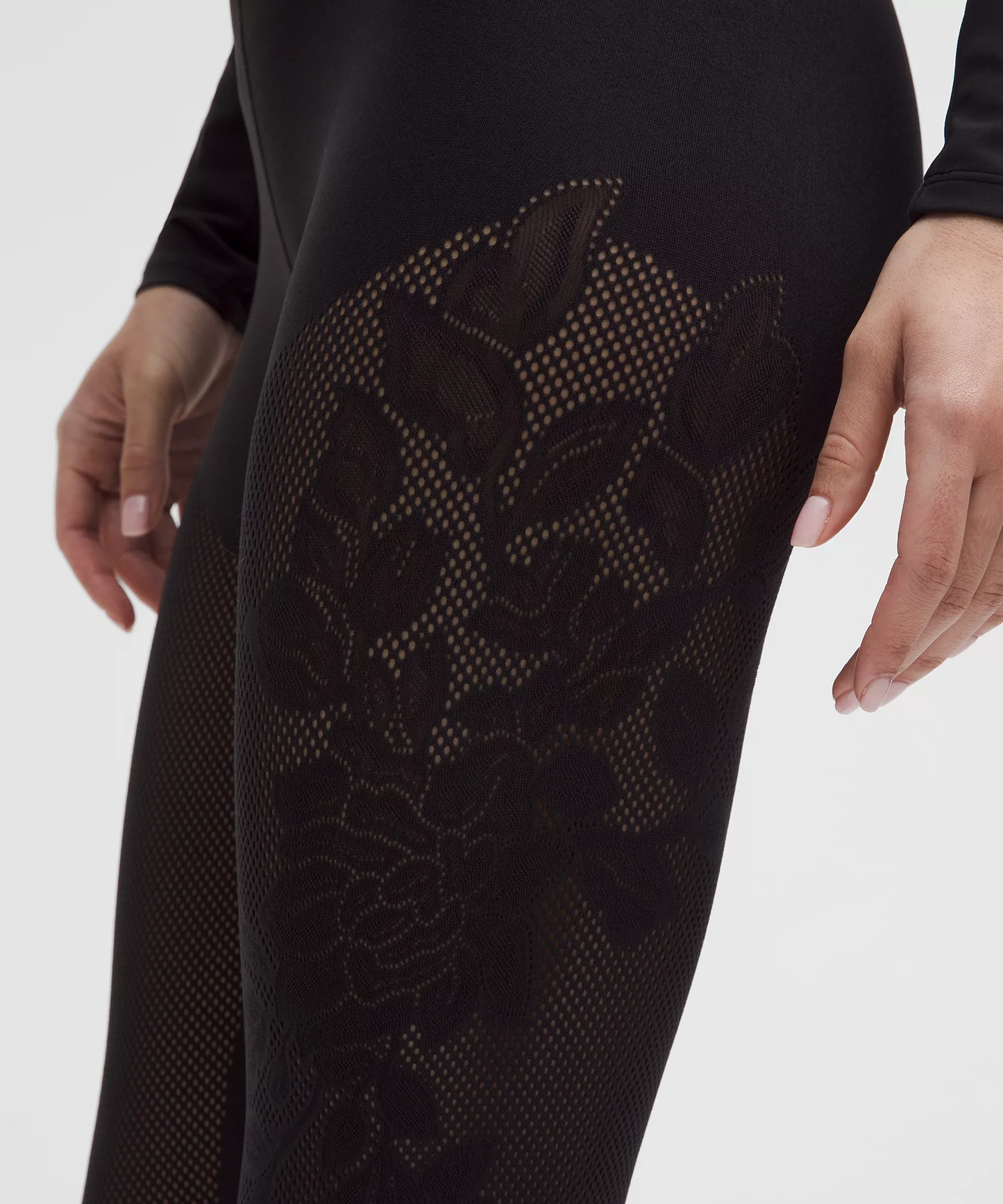 RevealKnit Floral High-Rise 7/8 Tight - Black