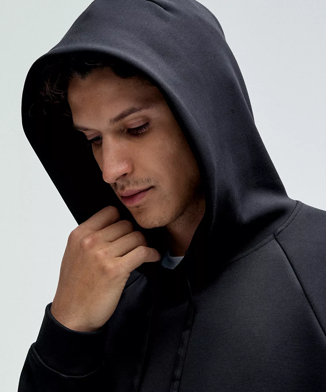 Smooth Spacer Pullover Hoodie - Black