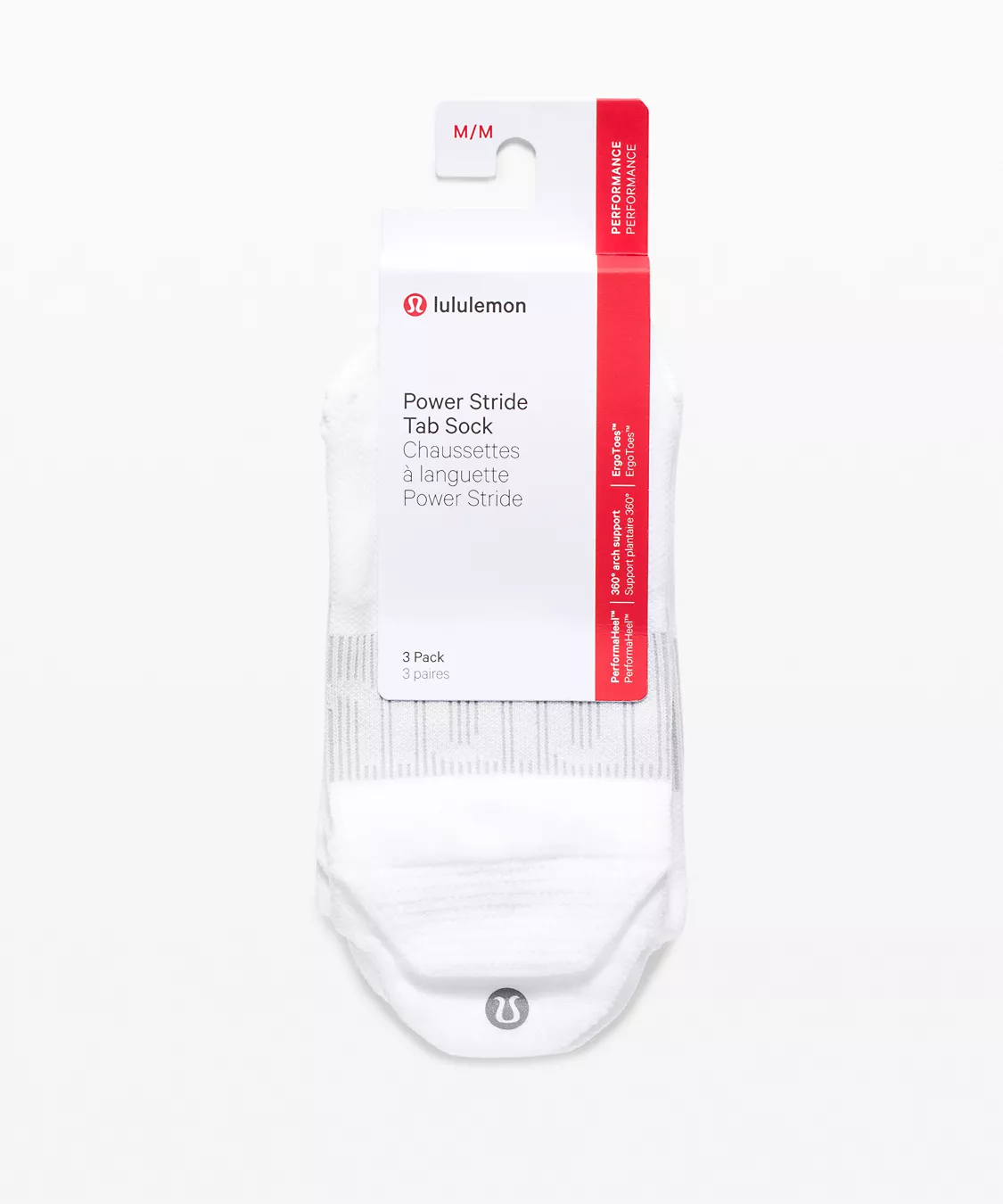 Women’s Power Stride Tab Socks (3 Pack) - White