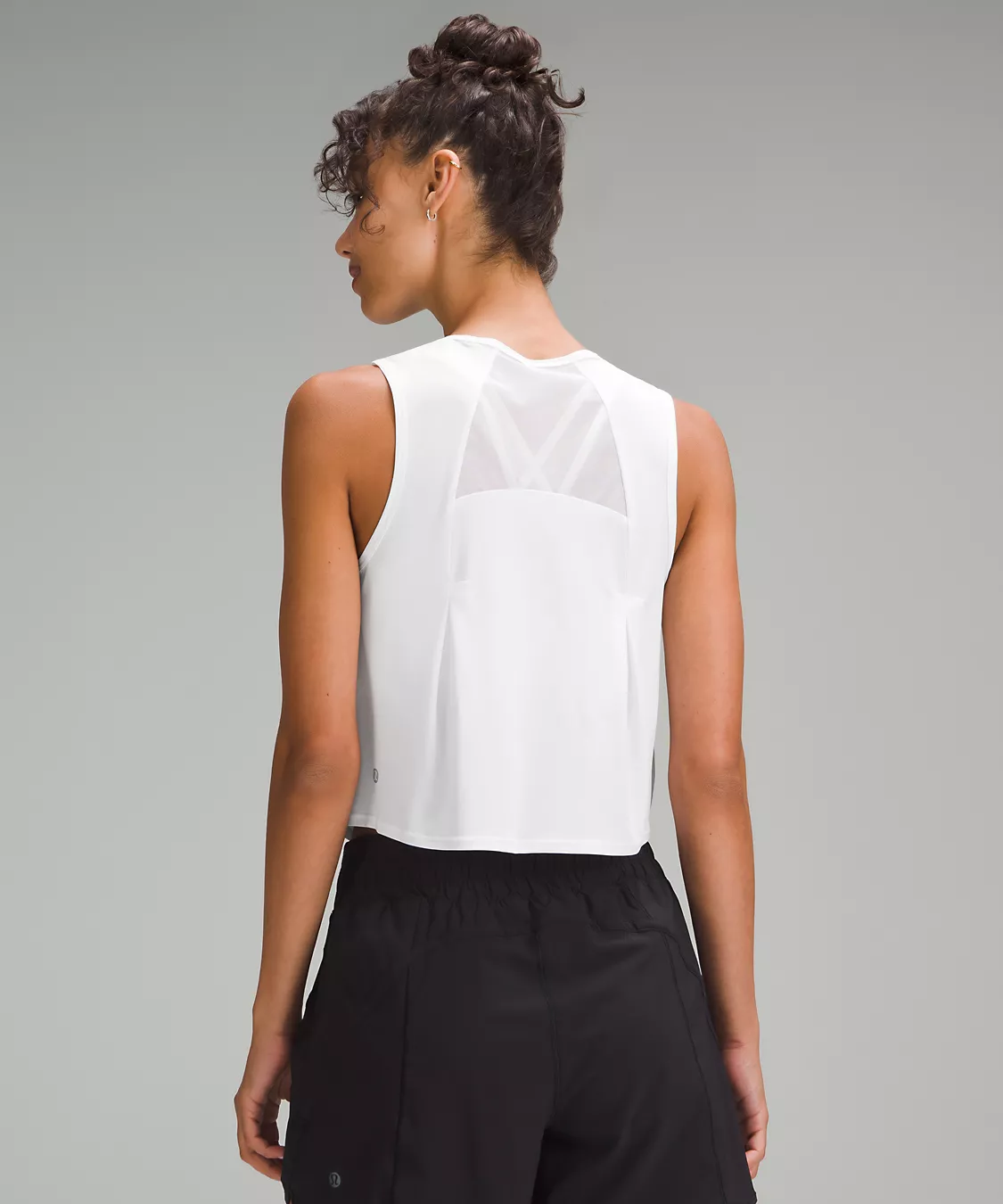 Sculpt Cropped Tank Top - White