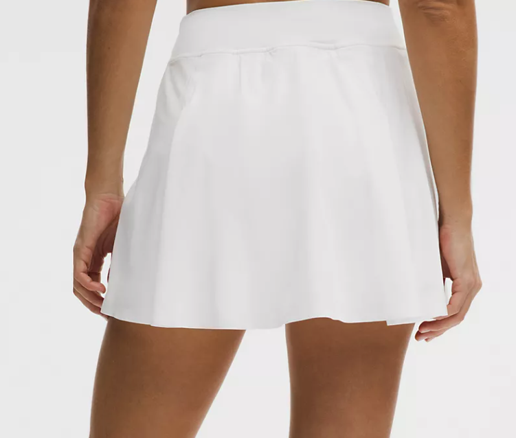 A-Line Side-Pleat Tennis Skirt 15" White