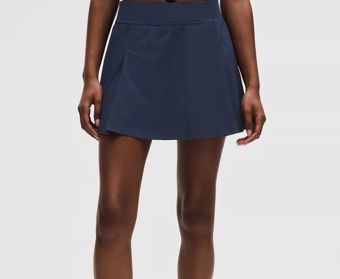 A-Line Side-Pleat Tennis Skirt 15" Club Blue